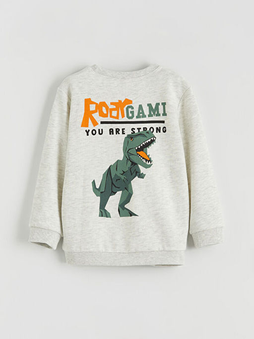 Dinozor Bask?l? Erkek ?ocuk Sweatshirt