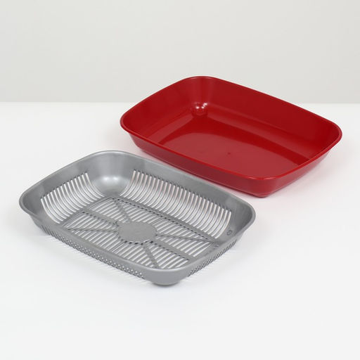 Туалет округлый с сеткой 33,5 х 25 х 6 см, серый/бордовый - Simaland фото 5