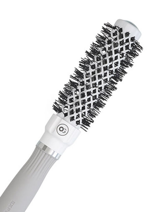 Olivia Garden Термобрашинг для укладки волос / Expert Blowout Grip White & Grey, 25 мм, бело-серый