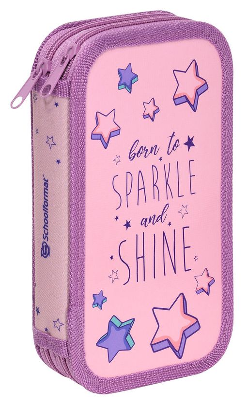 Пенал двухсекционный Schoolformat SHINE BRIGHT 190х105 мм, молния