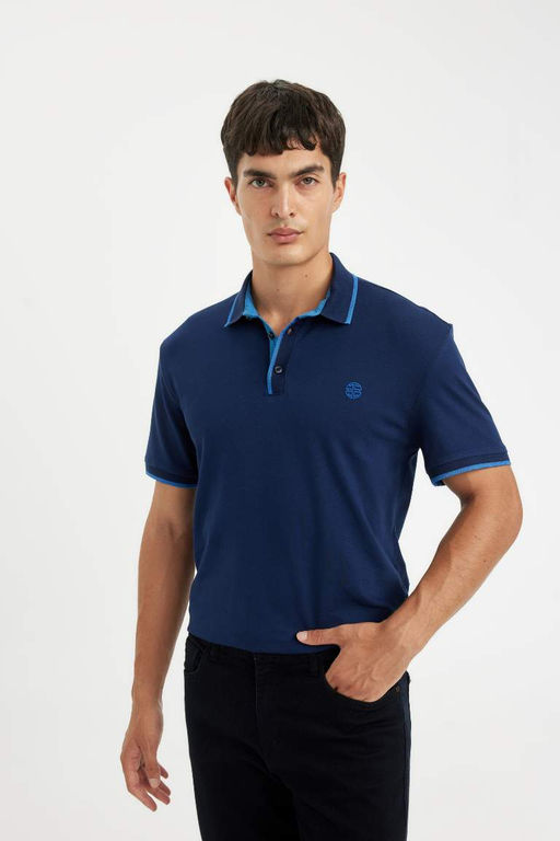 New Regular Fit K?sa Kollu Pike Polo Tisort - Defacto фото 7
