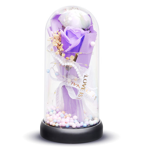 Светильник "Необыкновенная роза" в коробке (сиреневый)