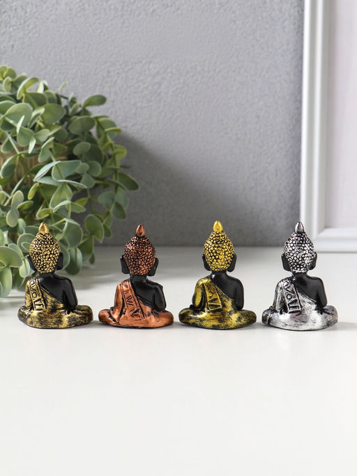 Сувенир полистоун "Будда нарядный" набор 4 шт 2,3х4,5х6 см