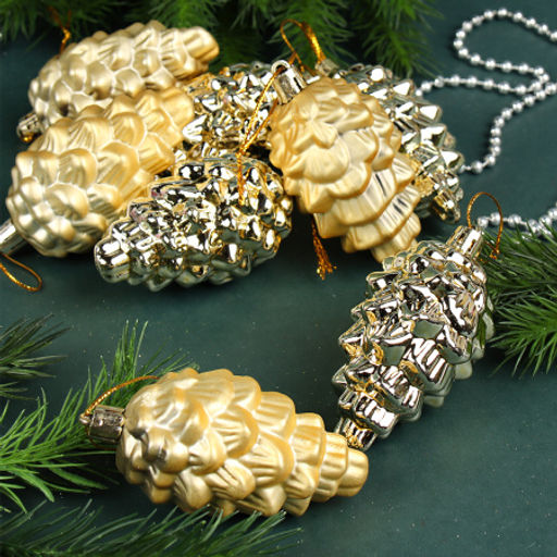 Елочное украшение Шишка 8 штук 8 см / 5620 /уп 72/ микс (Красный) - Галеонтрейд фото 11