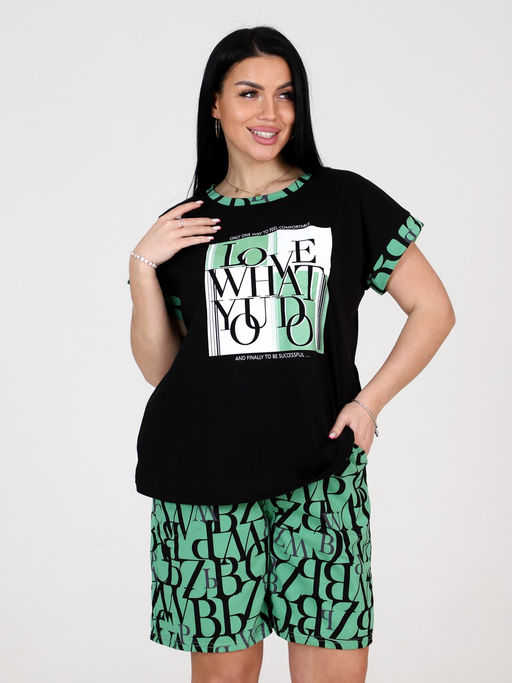 ДК-404 шорты ДОМАШНИЙ ЖЕНСКИЙ КОСТЮМ (Зелёный) - А-дина фото 2