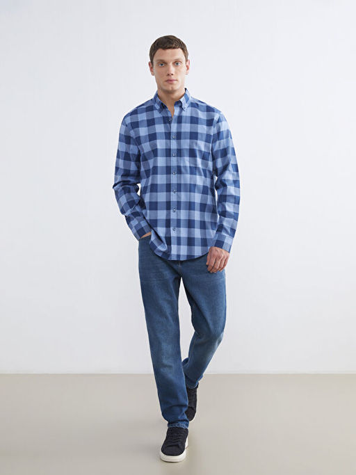 Regular Fit Ekose Poplin Erkek G?mlek