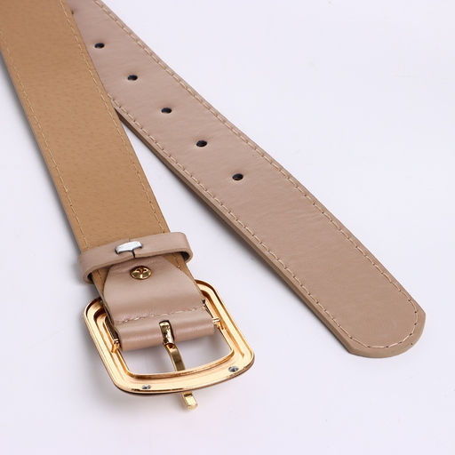 Ремень женский с винтом, 110×2.9 см, классическая пряжка, золотистая, бежевый