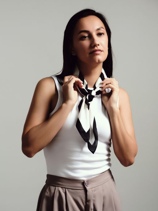 Платок женский MINAKU «Диагональ», молочный, размер 70×70 см