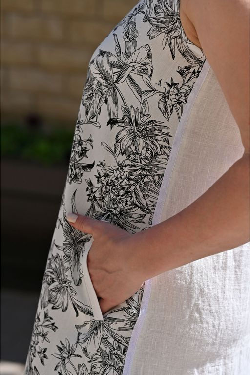 Длинное платье А-образного силуэта  100% лен - Новый лен фото 3