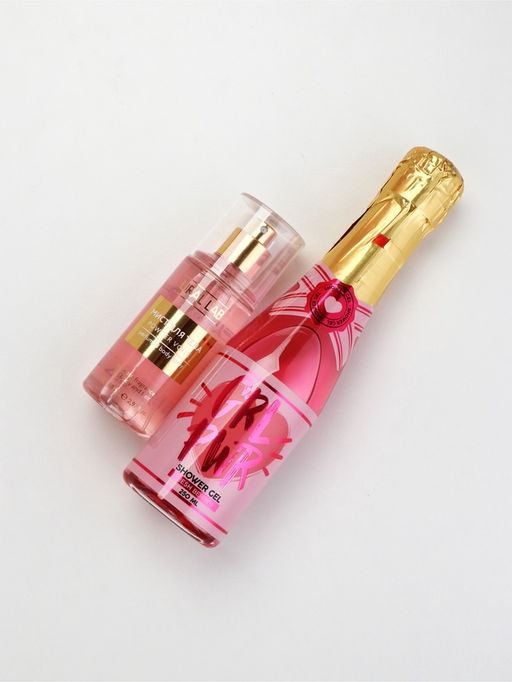 Подарочный набор: гель для душа шампанское и мист для тела, Чистое Счастье