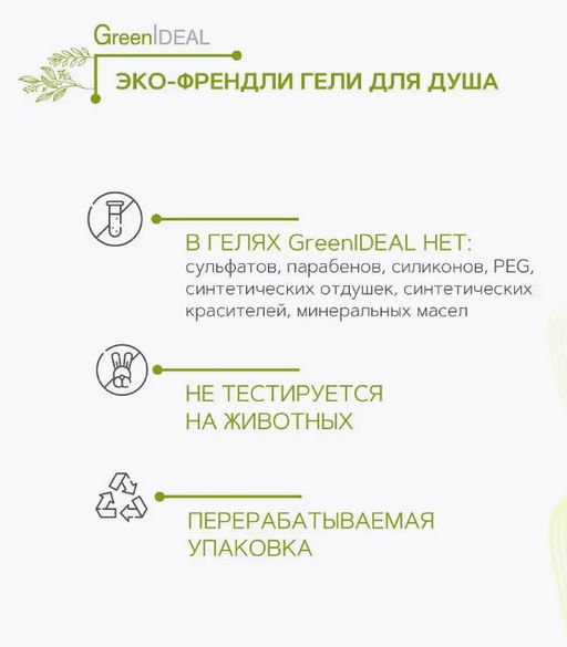 Гель для душа с имбирем, апельсином, корицей (натуральный, бессульфатный) - Greenideal фото 5