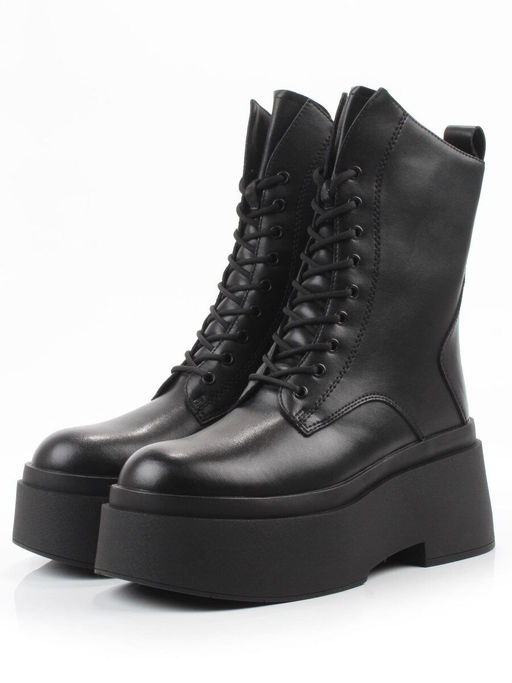 04-PAT225-1Z BLACK Ботинки зимние женские (натуральная кожа, 100% шерсть)