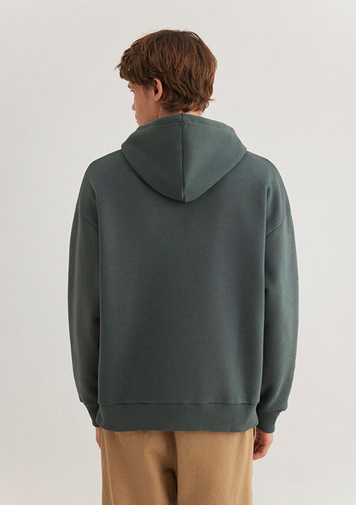 Mavi Logo Bask?l? Kapusonlu Yesil Sweatshirt  фото 4