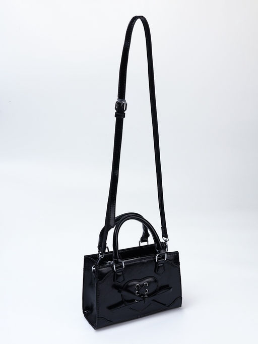 Сумка женская тоут на молнии, 20×8×14 см, чёрная