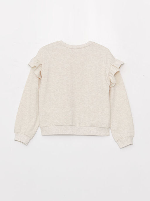 Bisiklet Yaka Bask?l? Uzun Kollu K?z ?ocuk Sweatshirt ve Tayt - Waikiki фото 3