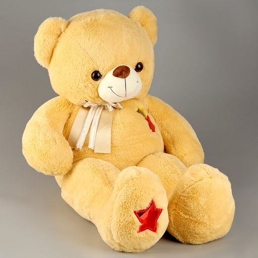 Мягкая игрушка Мишка, со звёздочками, 80 см, бежевая - Simaland фото 2