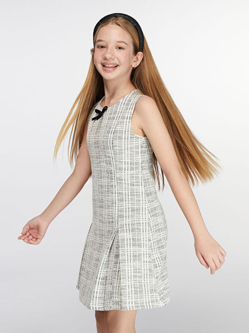 Bisiklet Yaka Ekose K?z ?ocuk T?vit Elbise