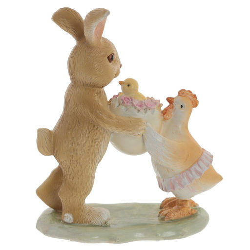 Фигурка декоративная Заяц с курочкой, L12 W6 H14 см - Remeco фото 3