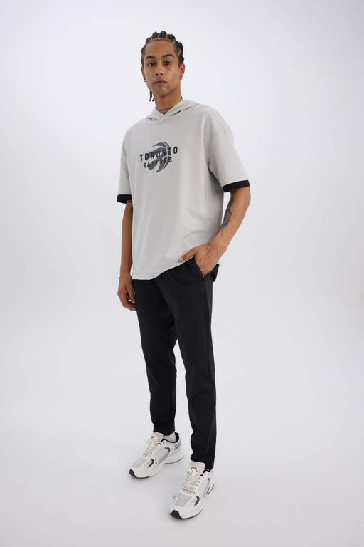 DeFactoFit NBA Toronto Raptors Oversize Genis Kal?p Kapusonlu K?sa Kollu Tisort  фото 5