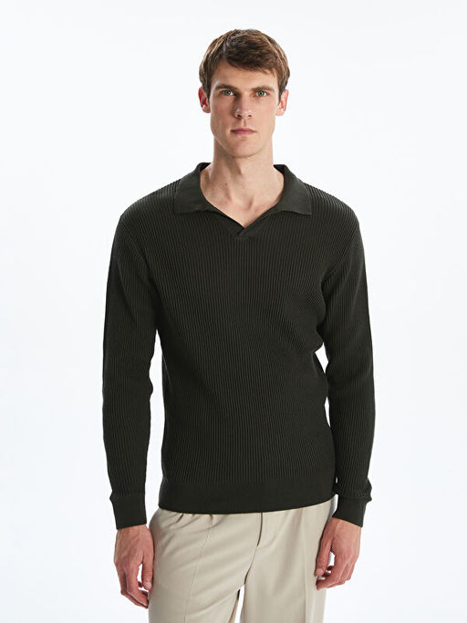 Polo Yaka Erkek Triko Kazak