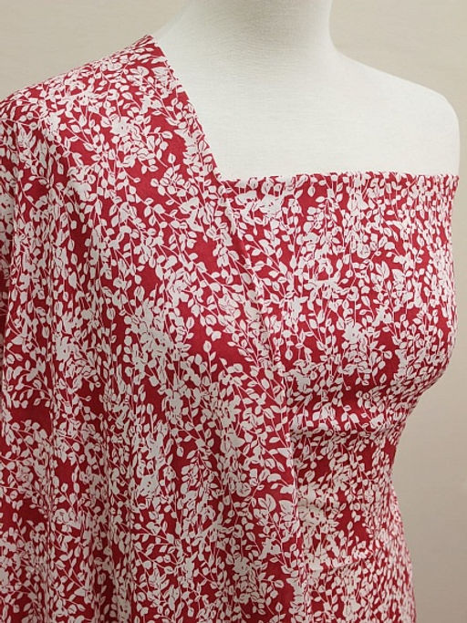 Штапель Муравушка цв.винтажно-малиновый, ш.1.44м, вискоза-100%, 90гр/м.кв - Купава фото 3