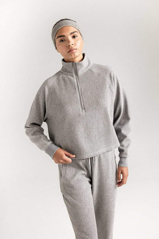 Спортивная толстовка с высоким воротником и молнией DeFactoFit  фото 3