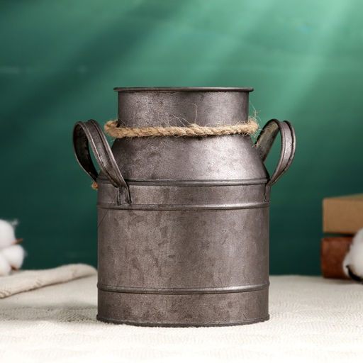 Фигурное кашпо для цветов «Кувшин Ноель», 11×11×15 см, металл, серое