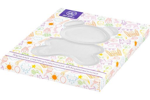 Тарелка сервировочная 25*19,5*2,5 см "Медвежонок" 4 секции