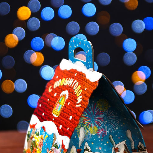 Цена за 10 шт. Подарочная коробка Новогодняя Акварель 12 х 12 х 16,8 см - Simaland фото 5