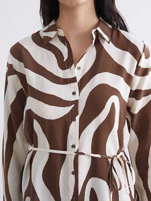 Desenli Ku?akl? Kad?n G?mlek Tunik