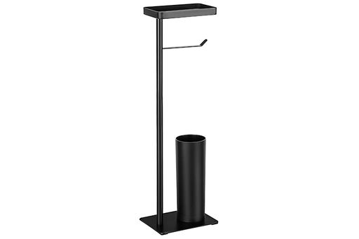 Подставка для туалетной бумаги с ершиком 20*15*65 см "Черная"