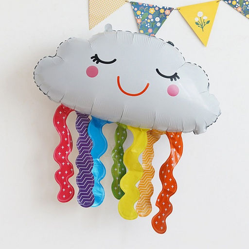 Цена за 5 шт. Воздушный шар фольгированный 24" «Облако с дождиком», фигура