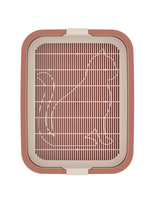 Туалет для кошек «Мур-мяу», 33×25×7 см, с сеткой, пластик, цвет коралловый