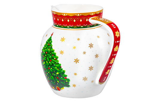 Кувшин 1,2 л 16*13*15,5 см Новогодняя ёлка красный узор, NEW BONE CHINA - Elan gallery фото 7