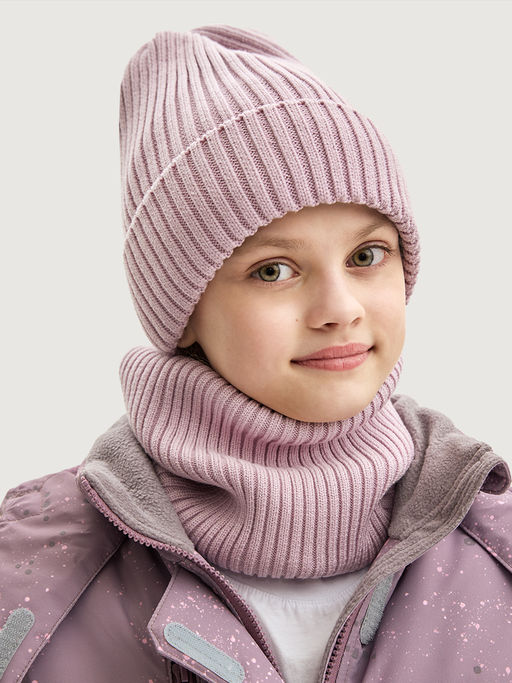 Комплект шапка и снуд 12з17725 пудра - Nikastyle фото 2