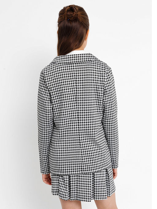 Жакет для девочек в черно-белую клетку виши - Mark formelle фото 3