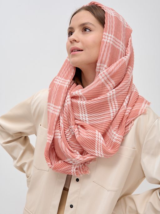 ХЛОПОК ВИСКОЗА Большой красивый двусторонний палантин с необычной выработкой