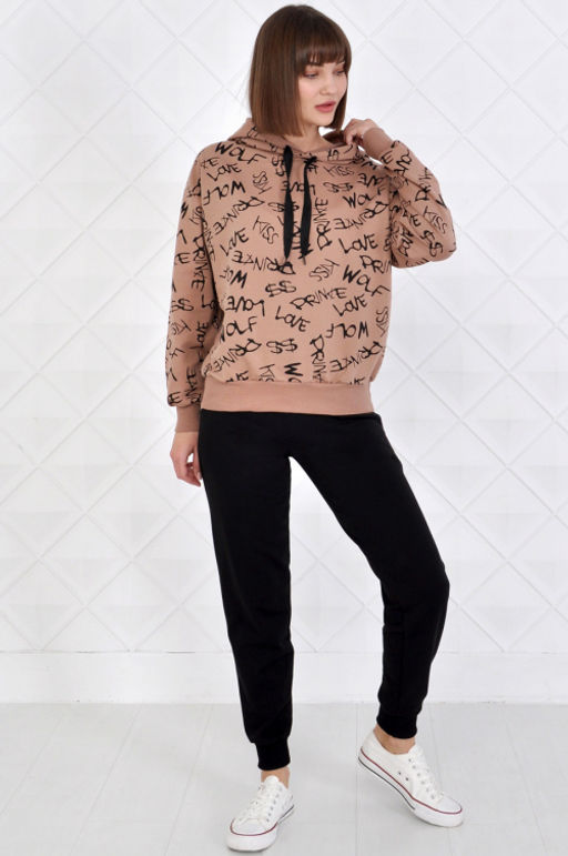 Арт. 2350 Костюм с брюками женский 44-52 (5 шт) Цвет:верх- полынь, низ-черный - Калинка фото 18