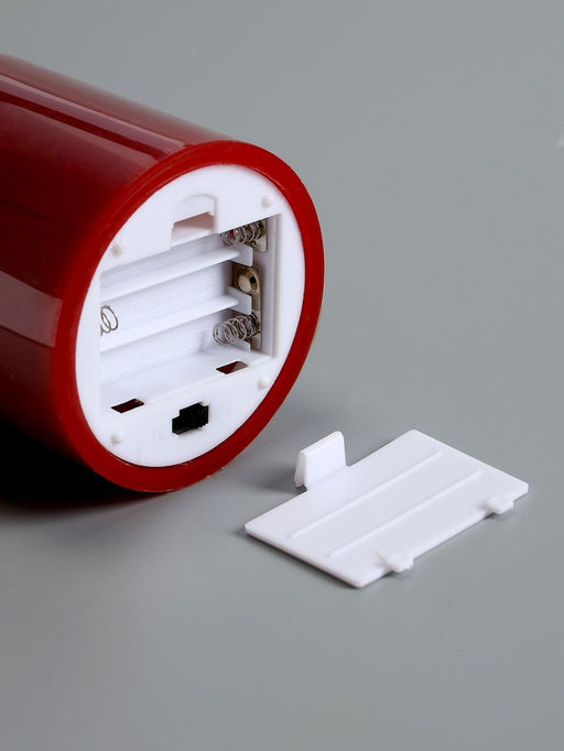 Светодиодная свеча восковая «Глубокий красный», 10×7 см, от батареек АААx3, свечение тёплое белое