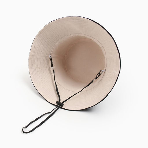 Панама двусторонняя унисекс MINAKU, цвет чёрный, бежевый, размер 56