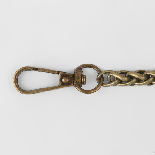 Цепочка для сумки, с карабинами, железная, 7×7 мм, 120 см, цвет бронзовый