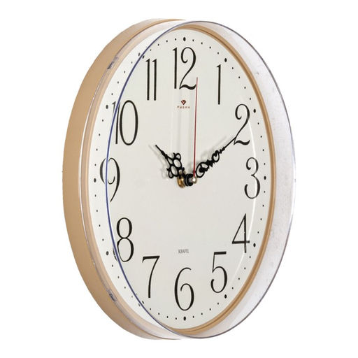 Часы настенные классические, бесшумные, плавный ход, d=25 см, стекло, от батарейки 1×АА