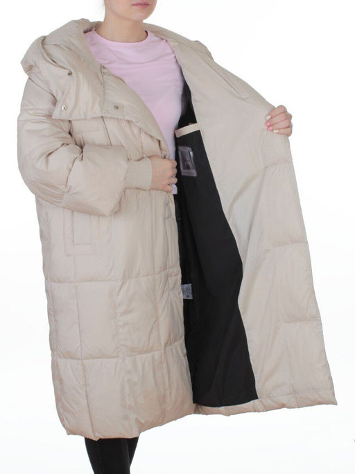 8892 LT. BEIGE Пальто зимнее женское (200 гр. холлофайбер)