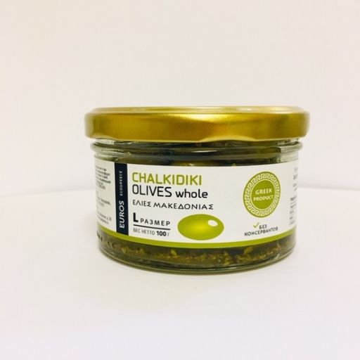 Оливки зеленые Халкидики, Греция, ст.банка, 100г - Evros фото 3