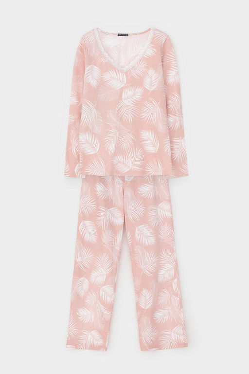 Е 20041/24/дымчатая роза,листья пальмы пижама жен