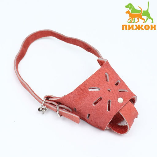 Намордник регулируемый из мягкой кожи, размер № 3, ДН 6-8 см, ОМ 20-22 см, коричневый