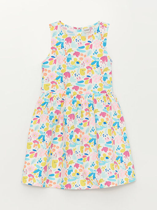 Bisiklet Yaka Desenli K?z ?ocuk Elbise