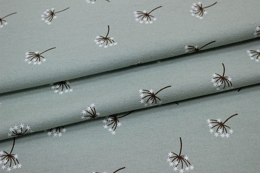 Теплый хлопок Звездочки на веточках цв. винтажная мята-2, ВИД2, ш.1.48м, хлопок-100%, 160гр/м.кв - Купава фото 5