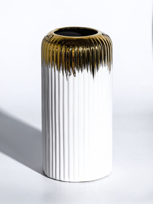 Ваза для цветов «Дакей», 20×10 см, d=6 см, керамика, белая