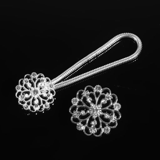 Цена за 2 шт. Декоративная застёжка Круг 9,5 3 см, цвет серебряный - Арт узор фото 5